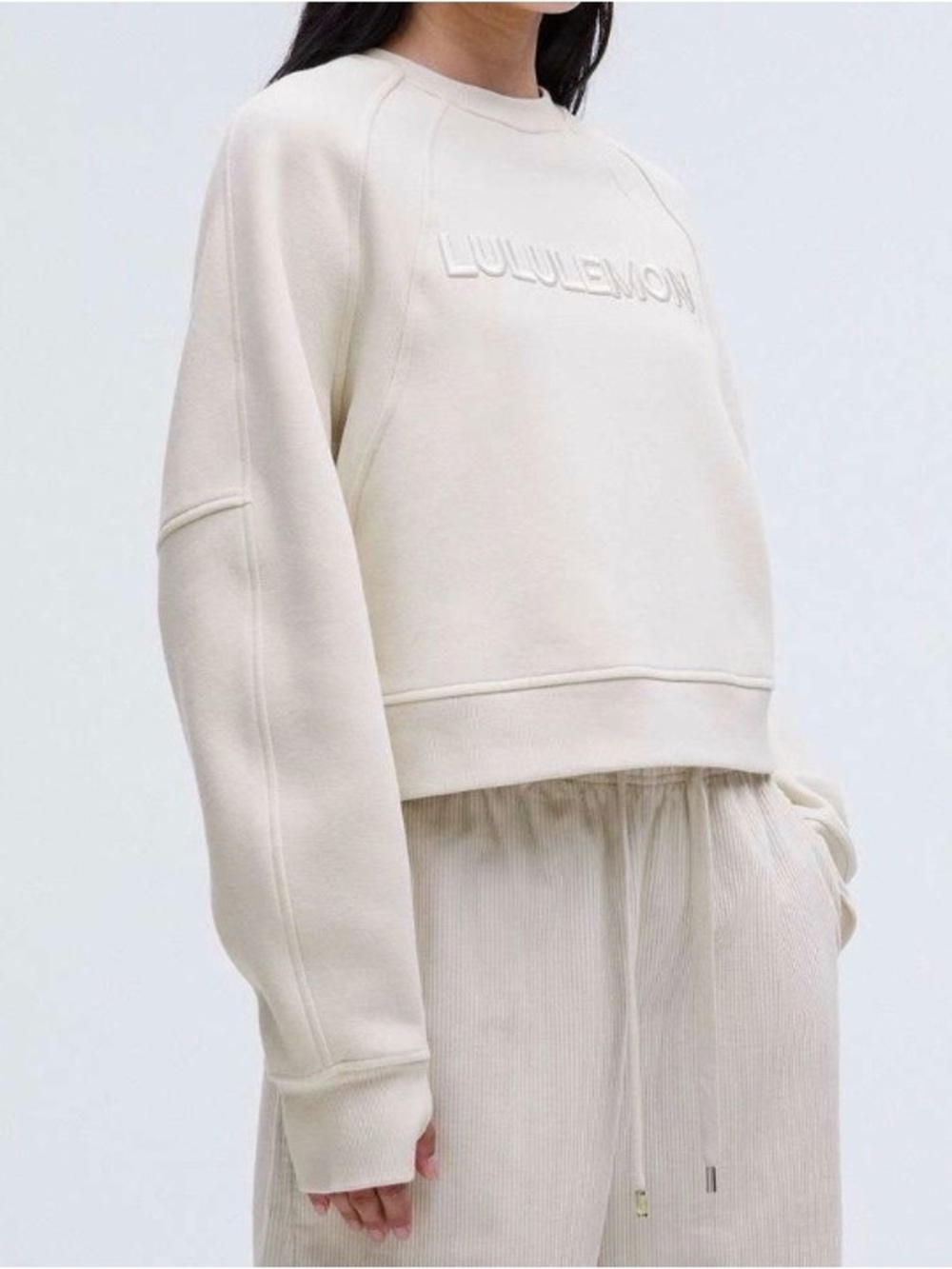 Lululemon Scuba Oversized Pullover Wordmark ~ XS/S ~ Bone